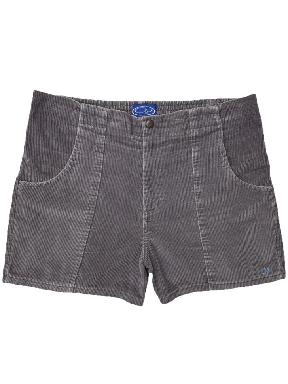 VTG Ocean Pacific Wide Wale Corduroy Surf Shorts Mens 36 Gray 4” Inseam USA Made